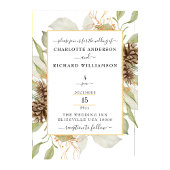 Rustieke Pinecone Green Border op wit Kaart