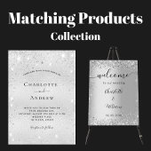 Zilver elegant script Mr. hart bruiloft Servet