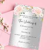 Tijdstip van het weduwenprogramma zilverroze bloem poster