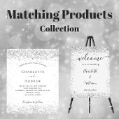 Silver White glitter elegant bruiloft Poster