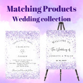 Trouwen violet script wit elegant kaart