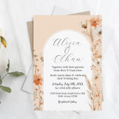 Boho Floral Peach Bohemian Menu Tafelnummers