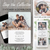 Moderne eenvoudige drie fotobruiloft bespaart de d magnetische uitnodiging