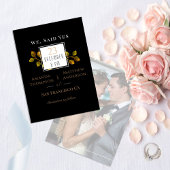 Bruiloft Roos Monogram Zwart Inpakpapier Vel