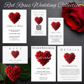 Wedding Registry-Heart Shaped Red Roses- Visitekaartje