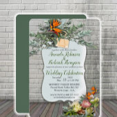 Protea - Strelitzia Bloemen Bewaar de Datum Aankondigingskaart