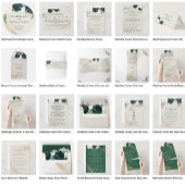 Trouwcrème Alles in behalve de datum Emerald Green All In One Uitnodiging