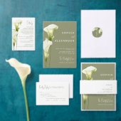Wedding Invitation "Delicate Calla Lilies" Kaart (Personaliseer de collectie van deze zelfstandige maker.)