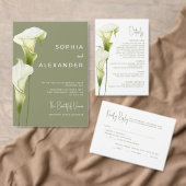 Wedding Invitation "Delicate Calla Lilies" Kaart (Personaliseer de collectie van deze zelfstandige maker.)