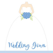 Weddenschappen (pastblauw met bruidsbruin) ronde sticker