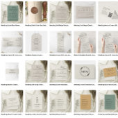 Moderne bruiloft neutrale crème vriendelijk antwoo all in one uitnodiging