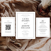 Elegante klassieke zwart-wit bruiloft servet