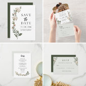 Eenvoudige bloem tijdloze bruiloft uitnodiging