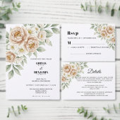 Crème Pioen Bloem Bruiloft Retouradres Label (Personaliseer de collectie van deze zelfstandige maker.)