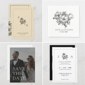 Klassieke zwart-wit bruiloft Save the Date Kaart