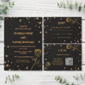Modern Luxury Gold Foil QR Code Wedding Website Informatiekaartje (Personaliseer de collectie van deze zelfstandige maker.)