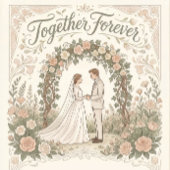 Roomkleurige bloemen bruiloftsposter poster