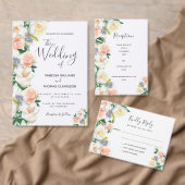Floral koral script roos gouden bruiloft uitnodigi briefkaart (Personaliseer de collectie van deze zelfstandige maker.)