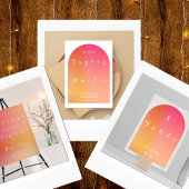 Bruiloft Moderne zonsondergang Ombre Naam Menu Kaart