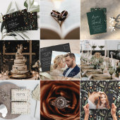 Waterverf botanische zwarte moderne minimum save the date