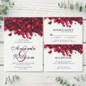 Roos rode bruiloft maaltijd keuzes RSVP Uitnodiging Briefkaart (Personaliseer de collectie van deze zelfstandige maker.)