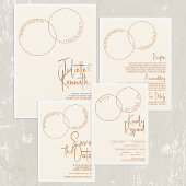 Two Rings Minimalist Wedding Paper Coaster Kartonnen Onderzetters
