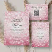 Klassiek huwelijksprogramma Blush Pink Bokeh Light Kaart