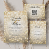 Elegante bruiloft RSVP Bokeh Lights  Gold