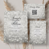 Elegante bruiloft RSVP Bokeh Lights  Zilver