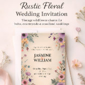 🌼 Rustieke  Bloemen bruiloft uitnodiging 💌🌿