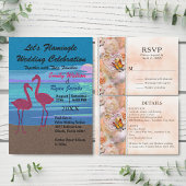 Bride en Groom in Sunset Bridal Shower Invitation Kaart