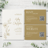 Modern Gouden Bladerwerk Omtrek Alles-in-één Bruil Kaart (Personaliseer de collectie van deze zelfstandige maker.)