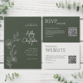 Elegant Modern Mos Groen Bruiloft Programmakaart (Personaliseer de collectie van deze zelfstandige maker.)