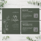 Elegant Modern Mos Groen Bruiloft Menu (Personaliseer de collectie van deze zelfstandige maker.)