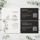 Minimale zwart gebladerte omtrek alles-in-één brui kaart (Personaliseer de collectie van deze zelfstandige maker.)