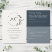 Minimalistische zachte witte bruiloft RSVP kaartje (Personaliseer de collectie van deze zelfstandige maker.)