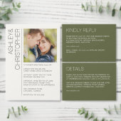 Modern minimalistisch Sage Green Wedding Programmakaart (Personaliseer de collectie van deze zelfstandige maker.)
