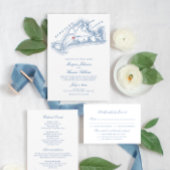 West Tisbury Kaart Blauw Huwelijksgunst Kartonnen Onderzetters