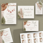 Rustieke Boho Pampas gras Dank u Cadeaulabel