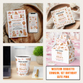 Western Coquette Cowgirl 1st Birthday Cute Pink