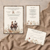 Boho Westers Paar dat op een Paard Rijdt QR Code B Kaart (Personaliseer de collectie van deze zelfstandige maker.)