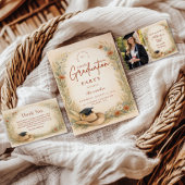 Western Floral Graduation Party Bedankkaart