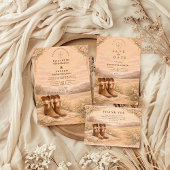 Western Lace Cowboy Boots Wedding Save The Date