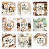 Westerne  woestijnrodeo 1e verjaardag papieren bordje