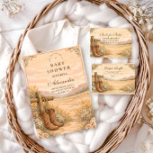 Western Saddle Desert Baby Shower Kaart