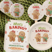 Gingerbread Kerstmis Geslacht Onthullen Team Boy S Ronde Button 5,7 Cm