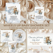 Teddybeer rolt harten vol ronde sticker