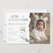 Waar het wilde Dingen Blauwe Floral Patroon Medium Cadeauzakje