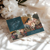 Waar boombomen topjes glinsteren kerstvakantie vierkante sticker