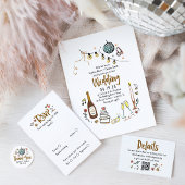 Whimsical Funky Decor Handgeschreven Wedding Menu Bedankzakje